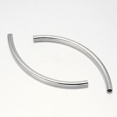 Curved Brass Tube Beads KK-E738-53P-1