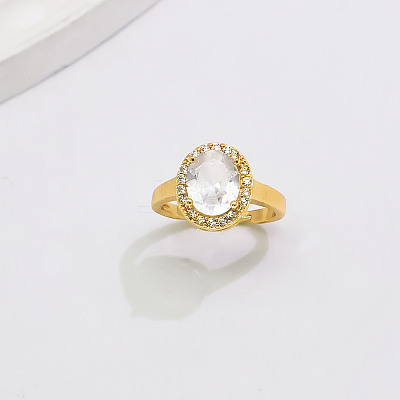 Brass Micro Pave Cubic Zirconia Cuff Open Rings for Women YE6141-1-1