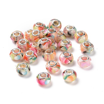 Transparent Resin European Rondelle Beads RPDL-P005-01P-17-1