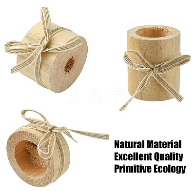 Wood Candle Holder DJEW-CJC0002-02-1