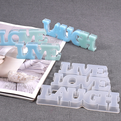 Word Love & Laugh Silicone Molds Kits DIY-OC0003-12-1
