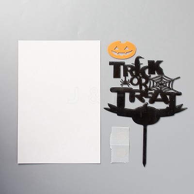 Acrylic Pumpkin & Word Cake Insert Card Decoration DIY-H109-06-1