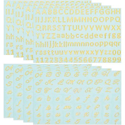 8Pcs 2 Styles Brass Self-Adhesive Picture Stickers STIC-OC0001-02-1