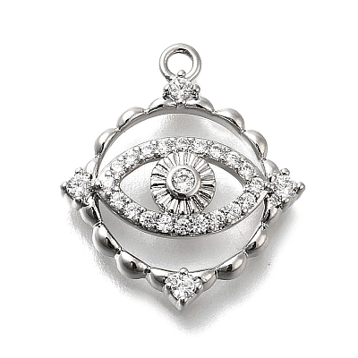 Brass Micro Pave Cubic Zirconia Pendants KK-Q048-23P-1