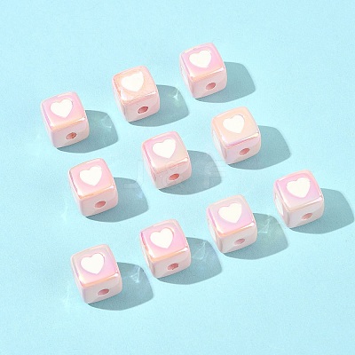 10Pcs Opaque Acrylic Enamel Beads ACRC-FS0001-02F-1