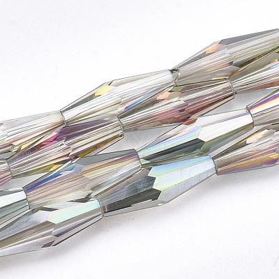 Electroplated Glass Beads Strands EGLA-S174-06D-1