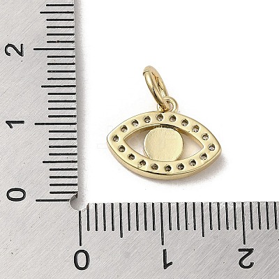 Brass Micro Pave Cubic Zirconia Charms KK-E092-07G-01-1