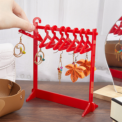 1 Set Coat Hanger Shaped Acrylic Earring Display Stands EDIS-CP0001-15A-1