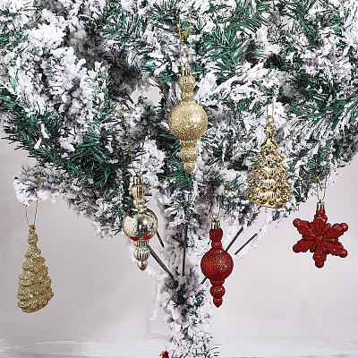 30Pcs 10 Style Christmas Theme Plastic Pendant Decorations AJEW-GL0001-68-1