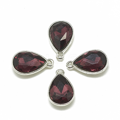Alloy Glass Charms PALLOY-T028-7x10mm-18-1