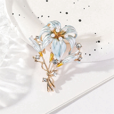 Lily Alloy Enamel Brooches PW-WGAC49F-04-1