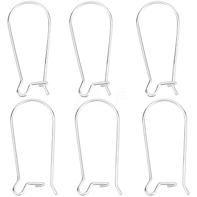 10Pcs 925 Sterling Silver Hoop Earring Findings STER-BBC0006-92B-S-1