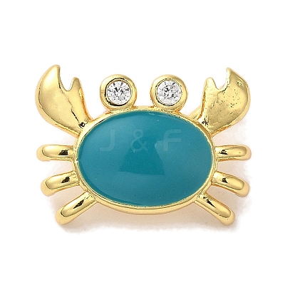 Rack Plating Brass Micro Pave Cubic Zirconia Pendants KK-U027-12-02G-1
