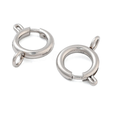 Non-Tarnish 304 Stainless Steel Spring Ring Clasps STAS-E104-09E-P-1