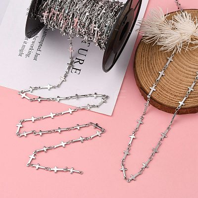 Tarnish Resistant 304 Stainless Steel Link Chains CHS-K001-68-1