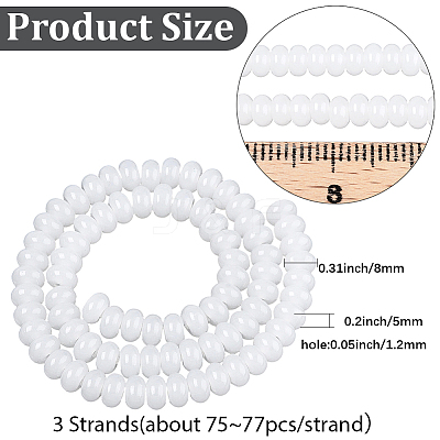 3 Strands Imitation Jade Glass Beads GLAA-PA0001-36B-03-1