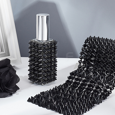 12-Row Resin Spike Stud Cone Flatback Punk Rock Trim Mesh Bead Craft FIND-GA0003-72A-1