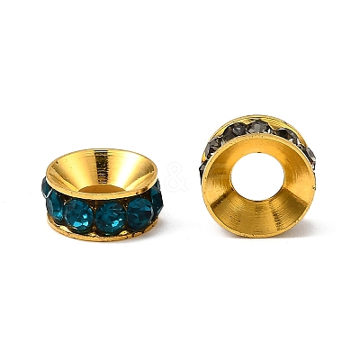 Brass Rhinestone Spacer Beads RB-A020-9mm-G-1
