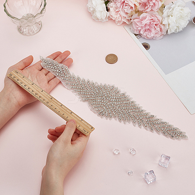 Seed Bead Cloth Hotfit Rhinestone DIY-WH0666-002B-1