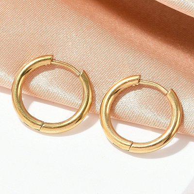 202 Stainless Steel Huggie Hoop Earrings X-EJEW-F111A-18mm-G-1