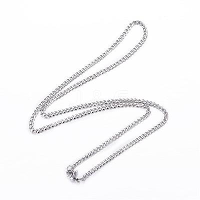 Tarnish Resistant 304 Stainless Steel Curb Chain Necklaces NJEW-P147-04P-1