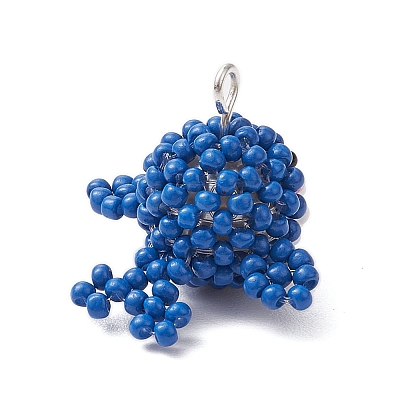 Seed Beads Beaded Charms PALLOY-MZ00315-1