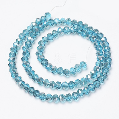 Electroplate Transparent Glass Beads Strands EGLA-A034-T4mm-E11-1