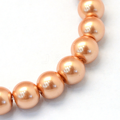 Baking Paint Pearlized Glass Pearl Round Bead Strands HY-Q003-6mm-33-1