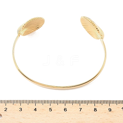 Shell Shape 304 Stainless Steel Cuff Bangles for Women BJEW-S171-01B-G-1