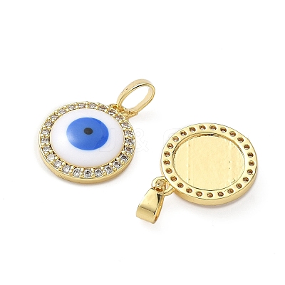 Brass Micro Pave Cubic Zirconia Pendants KK-I371-38G-02-1