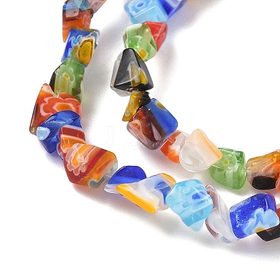 Handmade Millefiori Lampwork Beads Strands LAMP-P070-02A-04-1