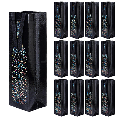 Non-Woven Fabric Wine Bottle Gift Tote Bags ABAG-WH0048-91-1