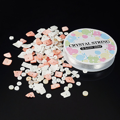DIY Natural Shell Beads Bracelet Making Kit DIY-CF0001-10-1