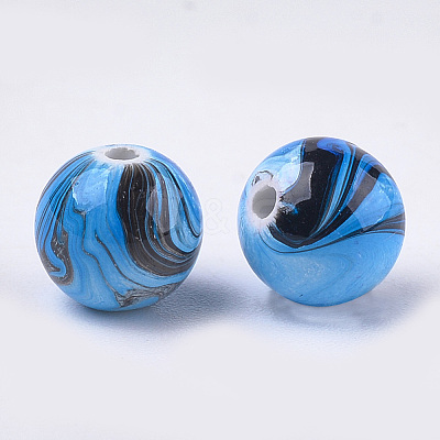 Opaque Spray Painted Acrylic Beads MACR-S361-22B-1