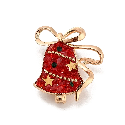 Christmas Alloy Rhinestone Lapel Pins for Backpack Clothes JEWB-C052-01B-KCG-1