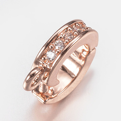 Brass Micro Pave Cubic Zirconia Enhancer Shortener Bails ZIRC-A008-10-01-1