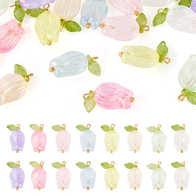16Pcs 8 Colors Plastic Pendants KY-TA0001-60-1