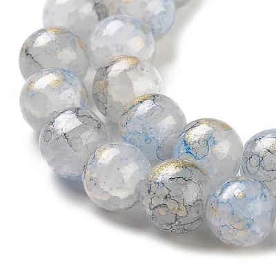 Baking Paint Crackle Glass Bead Strands X1-DGLA-R053-03C-1