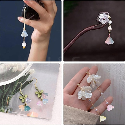 120Pcs 12 Colors Frosted Glass Bead Cap FGLA-YW0001-04-1