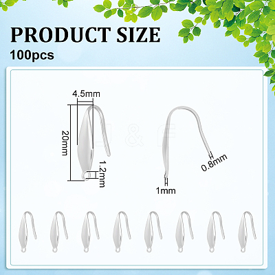 100Pcs 316 Surgical Stainless Steel Earring Hooks STAS-UN0058-61-1