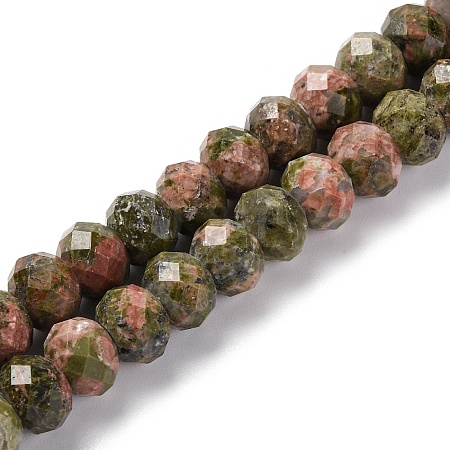 Natural Unakite Beads Strands G-K380-A05-01-1