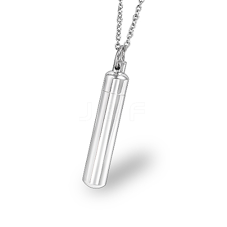 Stainless Steel Column Pendant Necklaces UG4628-1-1