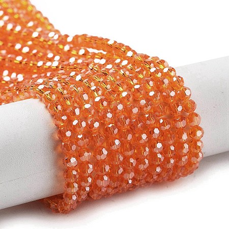 Electroplate Transparent Glass Beads Strands EGLA-A035-T3mm-A05-1