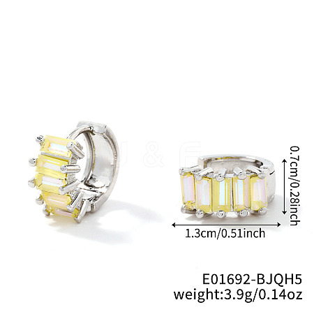 Brass Rectangle Hoop Earrings NZ4361-13-1