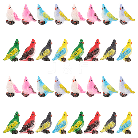 8pcs 8 Styles Synthetic Resin Parrot Display Decorations DJEW-WR0001-03-1