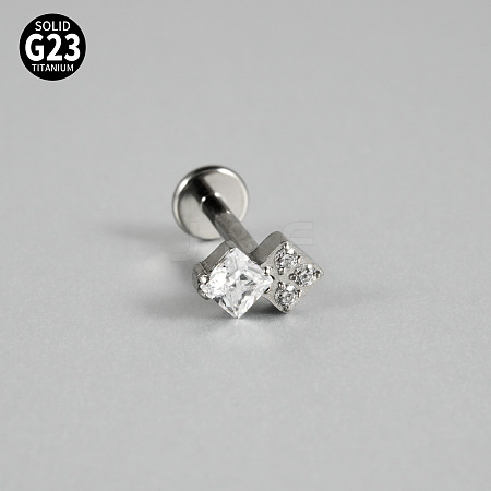 G23 Titanium Micro Pave Cubic Zirconia Cartilage Earrings WG0CACB-07-1