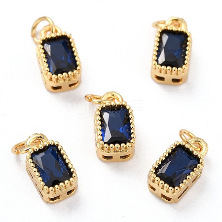 Real 18K Gold Plated Brass Inlaid Cubic Zirconia Charms LS-ZIRC-L100-075G-05-1