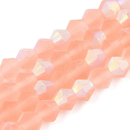 Imitate Austrian Crystal Bicone Frosted Glass Beads Strands EGLA-A039-T2mm-MB15-1