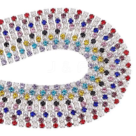 16 Yards 8 Colors Iron Rhinestone Cup Chains CH-NB0001-03-1