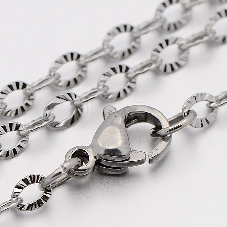 304 Stainless Steel Cable Chain Necklaces STAS-O053-04P-1